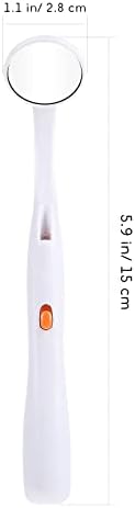 Healifty 4Pcs Dental Mirrors with Led Light Handheld Oral Care Inspection Tools Anti-Fog Curved Angle Dental Mirrors for Home and Professional Use 5.90X1.10X0.59In
