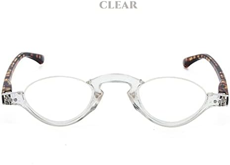 Retro Blue Light Reading Glasses for Men and Women Round Half Moon Frame Readers Lightweight Computer Reading Glasses