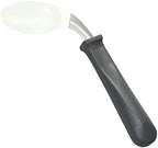 Rehabilitation Advantage Right Handed Grip Easy Coated Offset Spoon, Gray