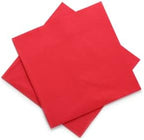 Concession Essentials Red 2 Ply Premium Label Cocktail Beverage Napkin. Pack of 100 Count. Disposable 5 x 5 Cocktail Napkins. Ideal For Holidays Lunch and Dinner.