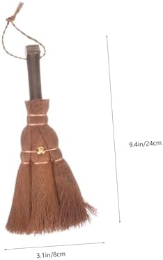 Handmade Straw Woven Bamboo Broom Short Handle Duster for Kitchen Decor