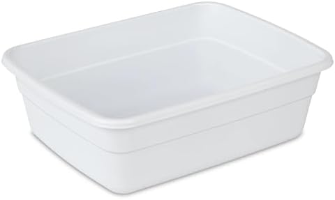 Plastic Wash Tub Dishpan Basin and Foot Bath for Soaking Feet, Laundry Hand Wash Bucket, Dish Pans for Washing and Storage Cleaning Supplies - 8 Qt - Heavy Duty - 2pack (White)