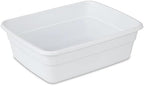 Plastic Wash Tub Dishpan Basin and Foot Bath for Soaking Feet, Laundry Hand Wash Bucket, Dish Pans for Washing and Storage Cleaning Supplies - 8 Qt - Heavy Duty - 2pack (White)