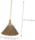 Didiseaon Natural Handmade Grass Broom with Wooden Handle Traditional Vietnamese Sweeping Broom for Efficient Floor Cleaning Courtyard Garage Lobby Garden Ideal for Carpet and