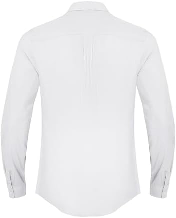 JEKAOYI Button Down Linen Shirts for Men Casual Long Sleeve Regular Fit Cotton Beach Shirts with Pocket
