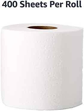 AmazonCommercial 2-Ply Ultra Plus Individually Wrapped Toilet Paper, White, Septic Safe, Compatible with Standard Dispensers, 400 Sheets per Roll (24 Rolls), 4.1 x 3.6 Sheet