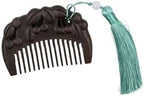 Handmade Carved Wooden Comb For Women Natural Woodcarving Small Flowers Comb Portable Engraving Comb Head Massage Comb, Brown