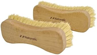 All-Natural Wooden Scrub Brush Set | Eco-Friendly Cleaning Brush Set with Tampico Bristles | Floor Scrub Brush & Shower Scrubber for Bathroom, Tub, Kitchen & Carpet | Sustainable Set – Pack of 2