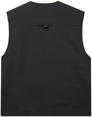 HYCOPROT Men’s Outdoor Fishing Vest, Lightweight Waterproof Sleeveless Utility Cargo Jacket for Hiking Hunting