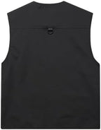 HYCOPROT Men’s Outdoor Fishing Vest, Lightweight Waterproof Sleeveless Utility Cargo Jacket for Hiking Hunting