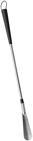 Essential Medical Supply Deluxe 2 Pack of Long Handle 24in Shoehorns with Spring Flex End for Easier Shoe - No Bend Device to More Easily Put on Shoes for Seniors and Anyone