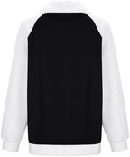 DMOYALA Denim Jacket for Women Fall Trendy Patchwork Jean Jacket Casual Long Sleeve Mock Neck Denim Coat with Pockets