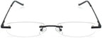 Rimless Reading Glasses with Slim Case Men and Women, Black, Gold and Gunmetal, Blue and Red