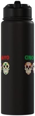 Cinco De Mayo Mexican Skulls Fiesta Party Stainless Steel Insulated Water Bottle