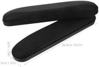 Wheelchair Armrest Pads Replacement 2pcs Black 65.5cm Length 14cm Hole Spacing Wide Cushioned Arm Pads for Electric and Manual Wheelchairs Home Care Use