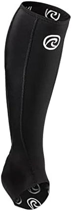 Rehband Neoprene Achilles Tendon Brace for Men & Women, 1 Pair Ankle Brace Supports Achilles Tendonitis & Pain Relief, Compression Sleeve against cramps, Colour:Black, Size:Medium