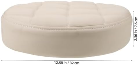 PRETYZOOM Round Stool Modern Bar Stool Cushion Dia.12.6 Replacement Seat Accessory Chair Seating Part for Wholesale Supplies, Kitchen, Dining Cushions, PU, White