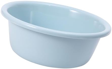 Round Plastic Shampoo Wash Basin Blue 29.5x10cm Lightweight Thickened Design Small Size