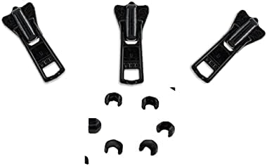 Zipper Repair Solution - #3 YKK Jacket Molded Vislon Sliders with Top Stops Included - Color: Black (3 Sliders Per Pack) Made in The United States