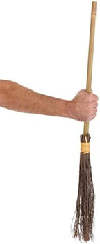 Fun Costumes Classic Wicked Witch Broom Costume Accessory Broom Prop, Plastic Handle, Twig Bristle, 40"