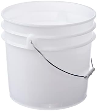 Hudson Exchange Premium 3.5 Gallon Bucket (Natural, 3 Pack) with Gamma Seal Lid, HDPE