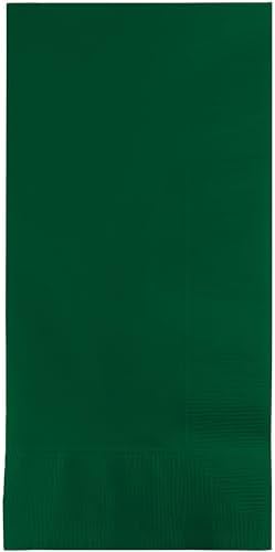 Creative Converting Touch of Color 2-Ply 50 Count Paper Dinner Napkins, Hunter Green - 673124B