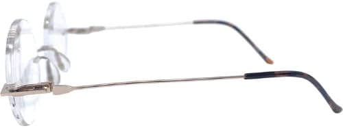 The Steve, Totally Round Rimless Reading Glasses, Unisex Stylish Circle Readers