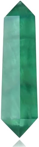 YATOJUZI 3.5" Green Fluorite Healing Crystals Wand Natural Crystals and Healing Stones Large Hexagonal Fluorite Crystal Points for Meditation Divination Reiki Energy Balancing 1PCS