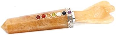 Jet Golden Quartz Angel Chakra Wand Stick Approx. 5-5.5 inch Energized Charged Cleansed Programmed Pure Genuine Stick Free Booklet Jet International Crystal Therapy Balancing IMAGE IS JUST A REFERENCE