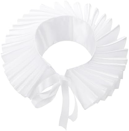 Women Detachable Neck Ruff, Victorian Renaissance Costume Accessory, Adjustable Elizabethan Ruff Collar for Theater