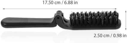 KALLORY Folding Beard Brush Travel Mustache Brush with Stiff Boar Bristles for Men Compact Portable Grooming Tool for Beard Styling and Oil Distribution