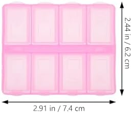 Hemobllo 5pcs Portable Travel Medicine Organizer Box with 8 Compartments, Airtight Daily Use Pill Case for Household Storage, Pink Compact Pill Organizer for Tablets and Vitamins
