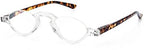 Retro Blue Light Reading Glasses for Men and Women Round Half Moon Frame Readers Lightweight Computer Reading Glasses