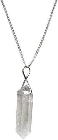 VIE Double Point Pencil Pendant, Silver Chain