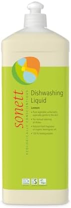 Sonett Organic Dishwashing Liquid Organic 100% Biodegradable Lemon, 34 Fl.Oz (Pack of 6) Certified Organically GrownCer