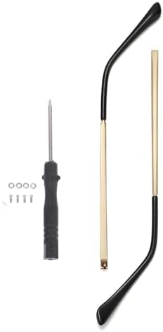 Eyeglass Arm Replacement, 1 Pair Metal Glasses Replacement Temple, Universal Eyeglass Legs Replacement (Gold)