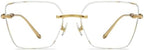 LJCZKA Blue Light Blocking Glasses Women Men Square Rimless Eyeglasses Anti Eye satrain Computer Glasses Metal Frame
