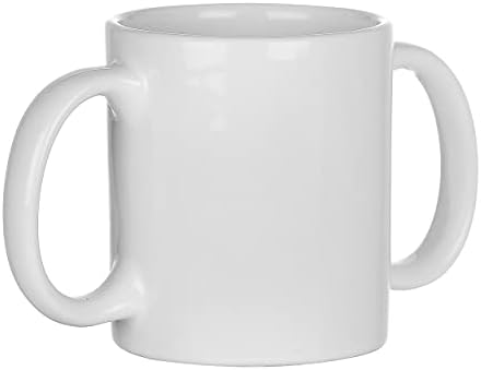 HealthGoodsIn Dual Handle Mug (Double Grip Mug) to Aid Tremors, 11.83 US Fl. Oz. (350 Ml), (White)