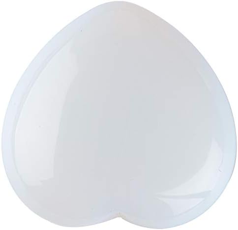 Natural 1.2" Opalite Pocket Heart Love Stone Carved Palm Worry Stone Heart Shaped Healing Crystals for Chakra Reiki Balancing Therapy Meditation Home Decoration