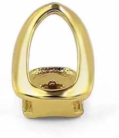 4Pcs 14K Gold Plated Teeth Grillz Open Face Single Tooth Caps Top or Bottom Teeth Grills for Your Teeth Grillz for Men Women Hip Hop Rapper Costume