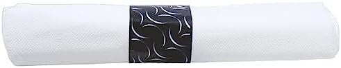 Hoffmaster 119979 FashnPoint CaterWrap Pre-Rolled Dinner Napkin and Heavyweight Cutlery, Crescent, White/Metallic (Case of 100),15.5x15.5 inch
