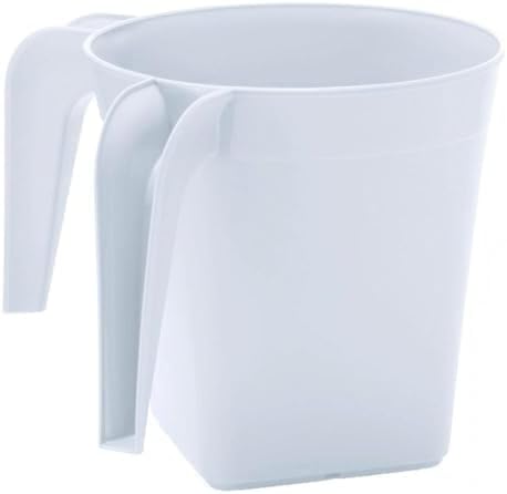 YBM HOME Square Plastic Wash Cup, Long-Lasting, for Ritual Hand Washing, 1332Pwhite