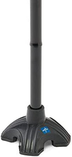 Medline Offset Folding Cane, 4-Point Base with Cushioned Gel Handle, Supports up to 350 lbs, Black
