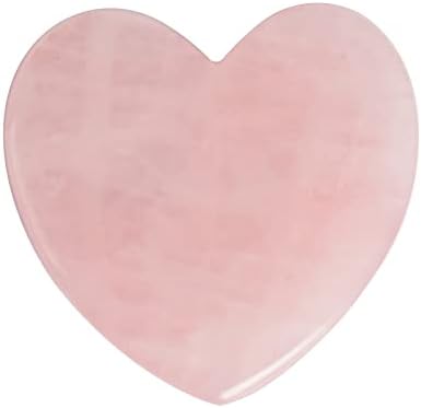 8 Piece Handmade Natural Rose Quartz Scraping Board Scraping Massage Tool Scraping Board GuaSha Facial Tool Set Facial Skin Care,Heart Shape 02