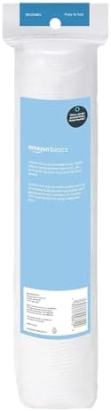 Amazon Basics Hypoallergenic Cotton Rounds for Makeup Removal and Skincare, 100 Count, 1 Pack
