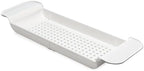 madesmart Expandable Bath Shelf, Adjustable Bathtub Tray for Bath-Night, Holds Glasses, Soaps, Toys & Bath Essentials, Non-Slip Grip, Fits Most Tubs, White