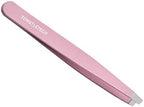 Slant Tweezers – Precision Slant-Tip Pink Eyebrow Tweezer Stainless Steel Facial Hair Plucking for Men and Women
