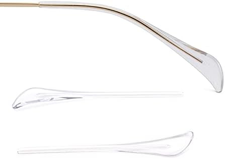 Sunglass Temple Tips,Replacement Ear Sock Glasses End Tips/Eye Tips Retainer,Clear Eyeglasses Piece Tube Sleeve Anti-Slip for Aviator Sunglass Eye Glasses Frames/Thin Metal Eyewear Frame