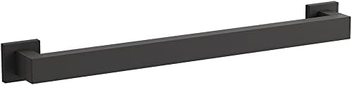 KOHLER K-23294-BL Square 18 Inch Grab Bar, Installation Hardware Included, 300lb Capacity, Matte Black
