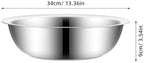 PRETYZOOM Metal Mixing Bowls Stainless Steel Basin 13 Inch Large Mixing Bowl Portable Dish Tub Foot Soak Tub Washtub Dishpan for Kitchen Bathroom